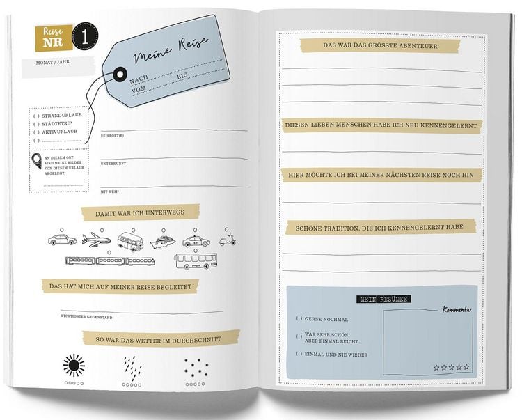 Produktbild: GuideMe Reisetagebuch Travel Memories „Meine Reisen“