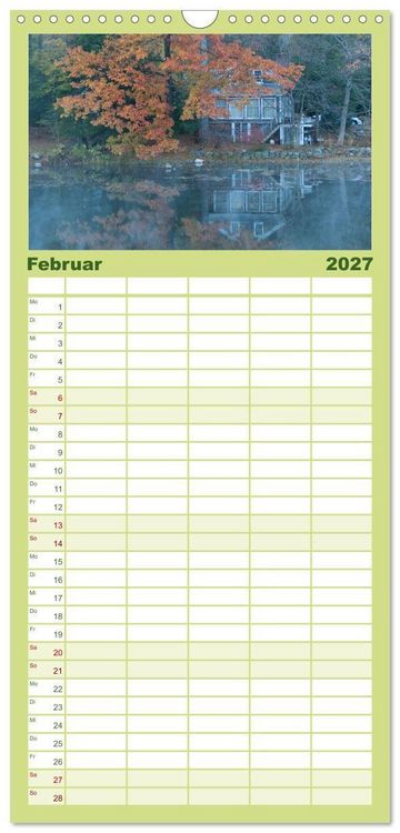 Produktbild: Familienplaner 2027 - Neu England, Indian Summer mit 5 Spalten (Wandkalender, 21 x 45 cm) CALVENDO