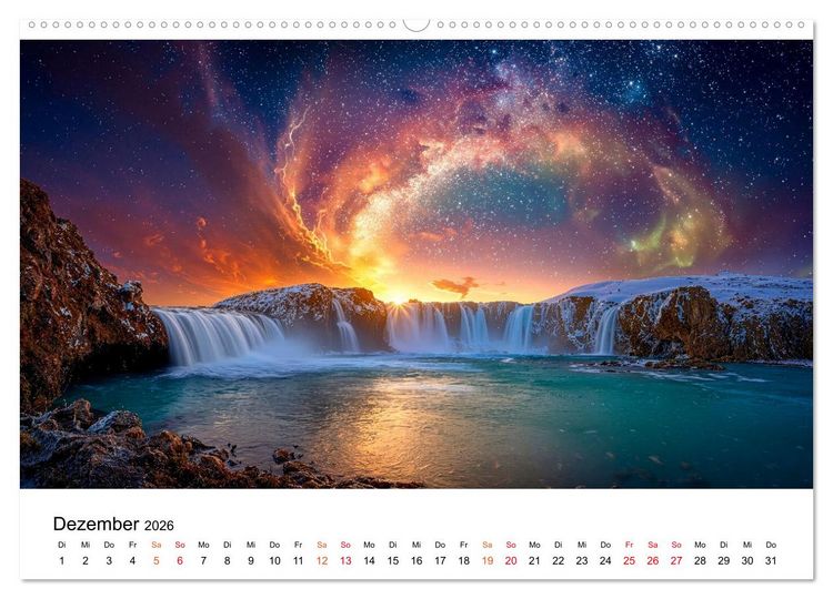 Produktbild: Aurora Borealis - Polarlicht Nordlicht (hochwertiger Premium Wandkalender 2026 DIN A2 quer), Kunstdruck in Hochglanz