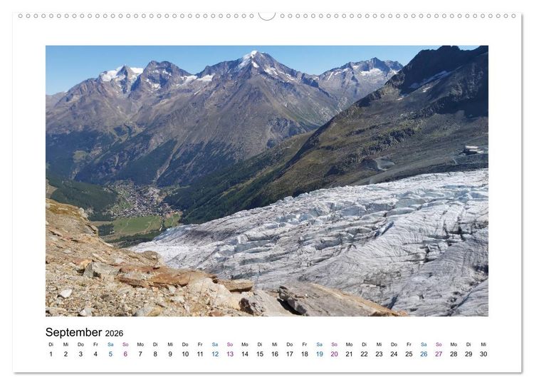 Produktbild: Perlen im Saastal Wallis Schweiz (Wandkalender 2026 DIN A2 quer), CALVENDO Monatskalender