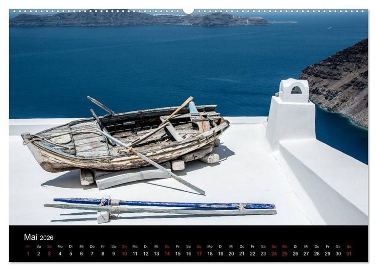 Produktbild: Santorin Trauminsel (hochwertiger Premium Wandkalender 2026 DIN A2 quer), Kunstdruck in Hochglanz