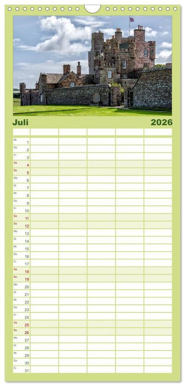 Produktbild: Familienplaner 2026 - Schottlands Castles - Zeugen der Vergangenheit mit 5 Spalten (Wandkalender, 21 x 45 cm) CALVENDO