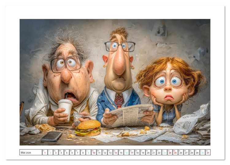 Produktbild: Pause ist, wenn der Drucker druckt (Tischkalender 2026 DIN A5 quer), CALVENDO Monatskalender