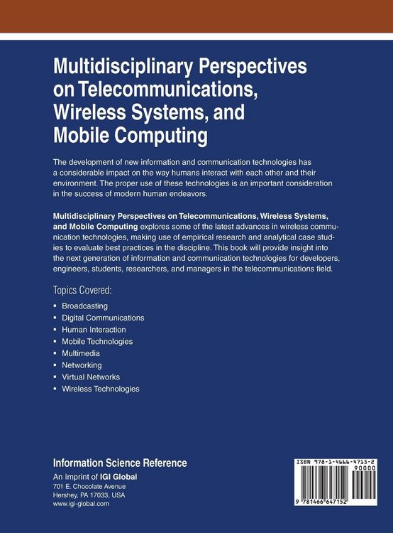 Produktbild: Multidisciplinary Perspectives on Telecommunications, Wireless Systems, and Mobile Computing