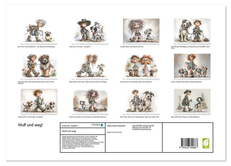 Produktbild: Wuff und weg! (hochwertiger Premium Wandkalender 2026 DIN A2 quer), Kunstdruck in Hochglanz