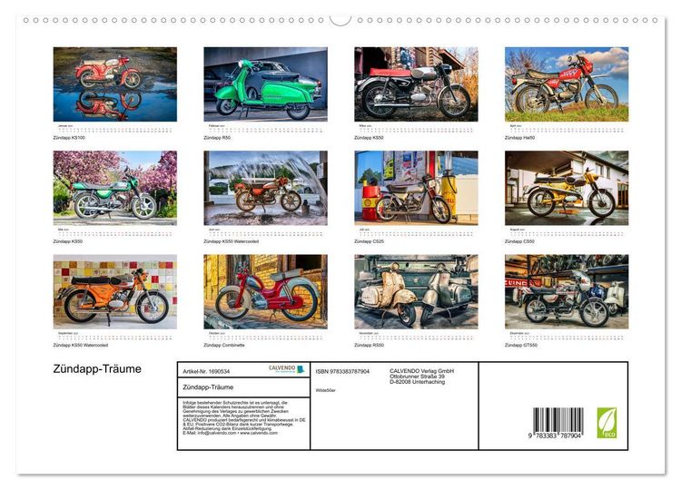Produktbild: Zündapp-Träume (hochwertiger Premium Wandkalender 2025 DIN A2 quer), Kunstdruck in Hochglanz
