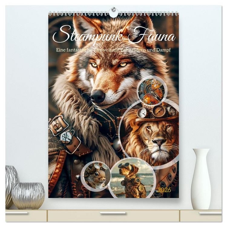 Produktbild: Steampunk Fauna (hochwertiger Premium Wandkalender 2026 DIN A2 hoch), Kunstdruck in Hochglanz