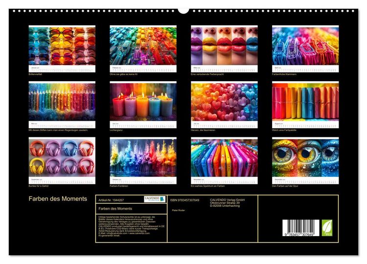 Produktbild: Farben des Moments (hochwertiger Premium Wandkalender 2026 DIN A2 quer), Kunstdruck in Hochglanz