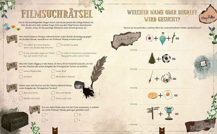 Produktbild: Das inoffizielle Film-R&auml;tselbuch f&uuml;r Potter-Fans. &Uuml;ber 100 R&auml;tsel, Quizfragen und Knobelaufgaben zu den Kino-Erfolgen