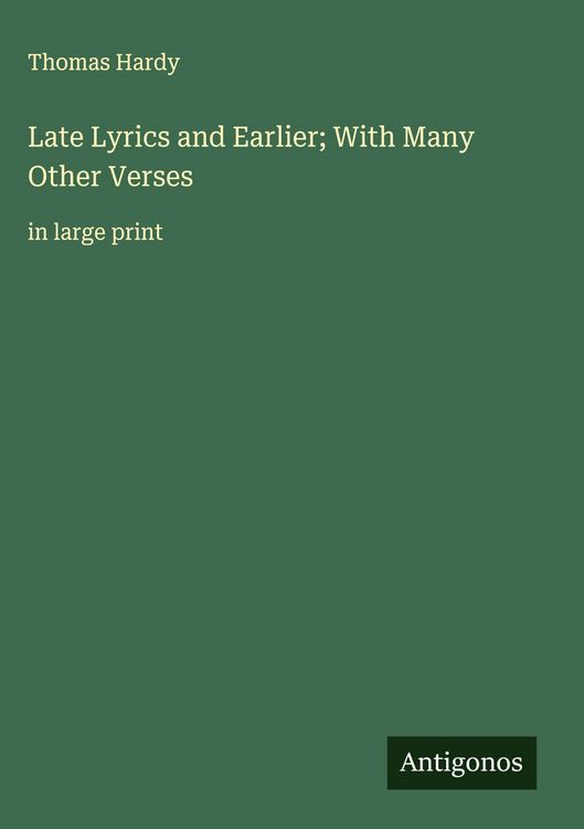 Produktbild: Late Lyrics and Earlier; With Many Other Verses