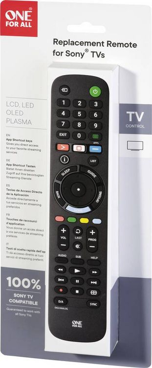Produktbild: One For All Sony 2.0 Sony Fernbedienung Schwarz