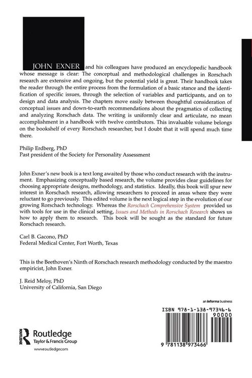 Produktbild: Issues and Methods in Rorschach Research