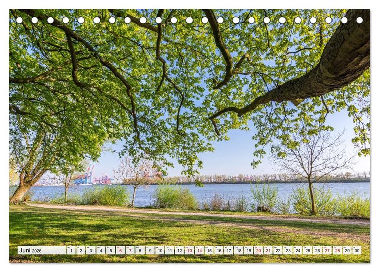 Produktbild: Moin Hamburg - Durch das Jahr an der Elbe (Tischkalender 2026 DIN A5 quer), CALVENDO Monatskalender
