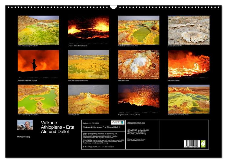 Produktbild: Vulkane &Auml;thiopiens - Erta Ale und Dallol (Wandkalender 2026 DIN A2 quer), CALVENDO Monatskalender