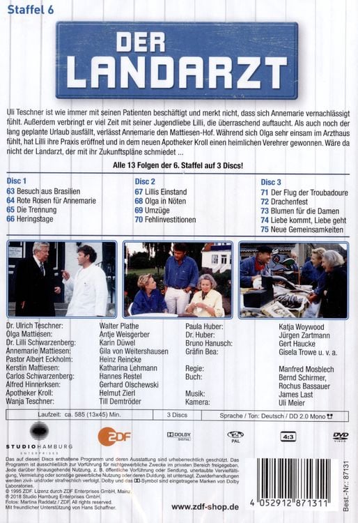 Produktbild: Der Landarzt - Staffel 6 [3 DVDs]