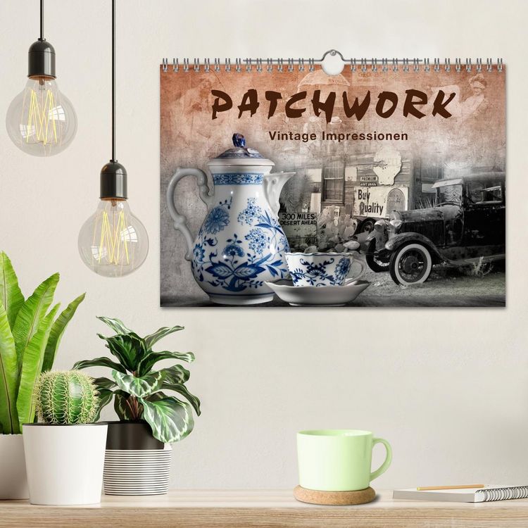 Produktbild: Patchwork - Vintage Impressionen (Wandkalender 2026 DIN A4 quer), CALVENDO Monatskalender