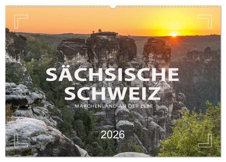 Produktbild: S&Auml;CHSISCHE SCHWEIZ - M&auml;rchenland an der Elbe (Wandkalender 2026 DIN A2 quer), CALVENDO Monatskalender