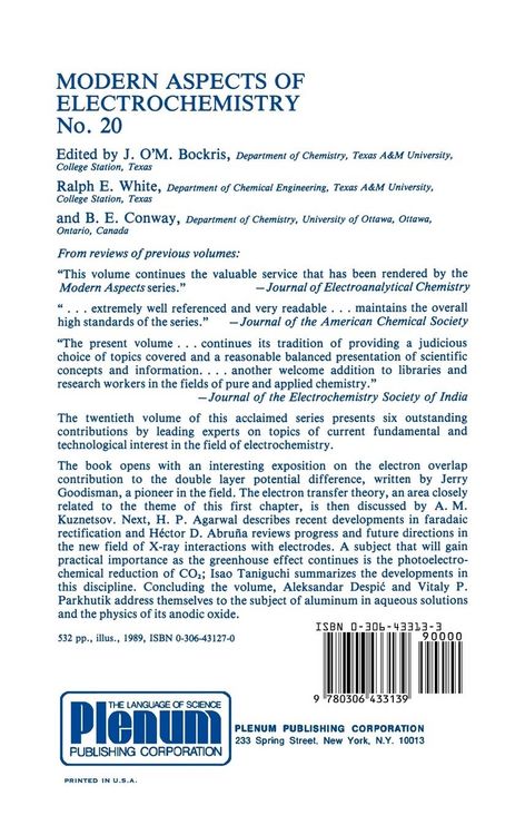 Produktbild: Modern Aspects of Electrochemistry 21