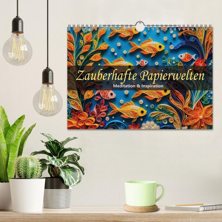 Produktbild: Zauberhafte Papierwelten - Meditation & Inspiration (Wandkalender 2026 DIN A4 quer), CALVENDO Monatskalender
