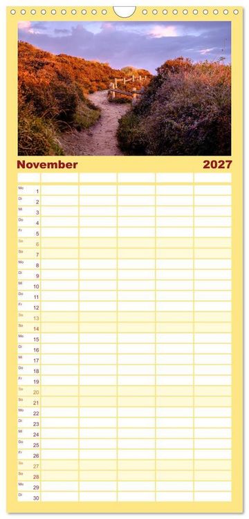 Produktbild: Familienplaner 2027 - feeling Sylt mit 5 Spalten (Wandkalender, 21 x 45 cm) CALVENDO