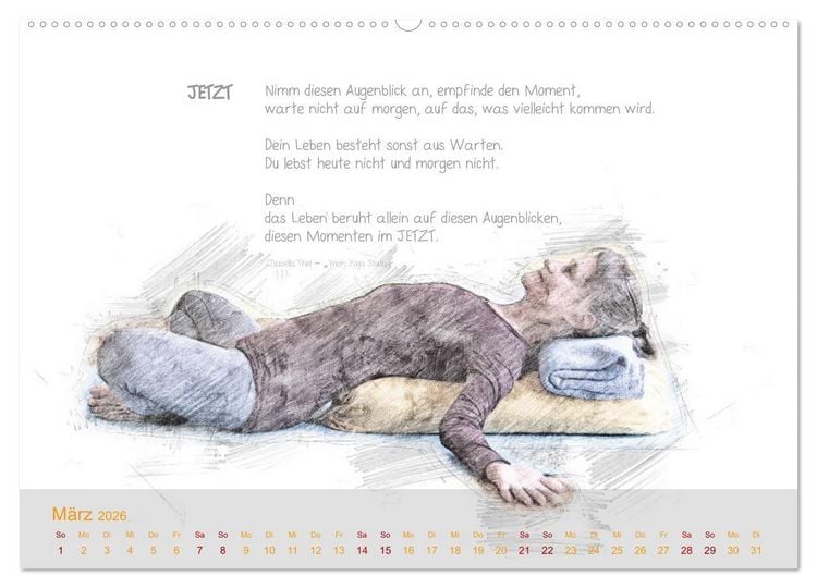 Produktbild: YOGA Inspirationen mit Texten zum Nachdenken (hochwertiger Premium Wandkalender 2026 DIN A2 quer), Kunstdruck in Hochglanz