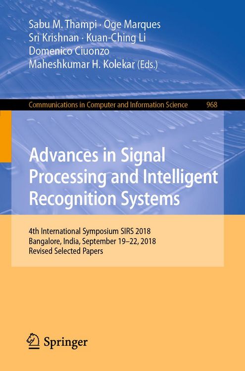 Produktbild: Advances in Signal Processing and Intelligent Recognition Systems
