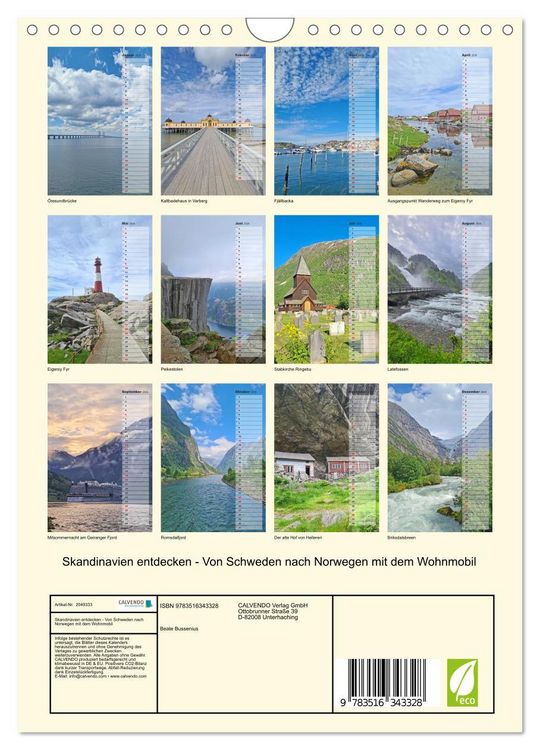 Produktbild: Skandinavien entdecken - Von Schweden nach Norwegen mit dem Wohnmobil (Wandkalender 2026 DIN A4 hoch), CALVENDO Monatskalender