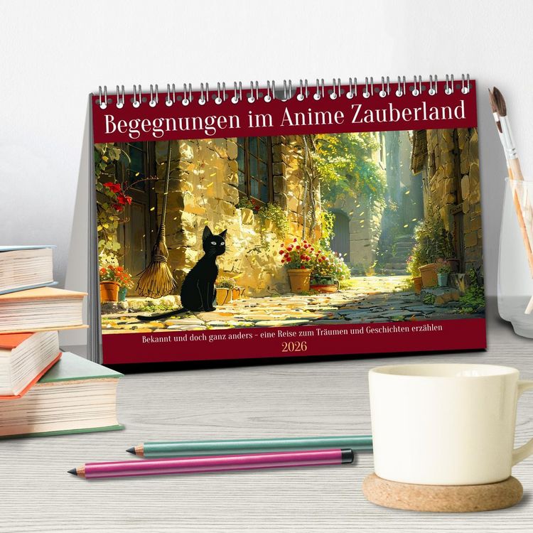 Produktbild: Begegnungen im Anime Zauberland (Tischkalender 2026 DIN A5 quer), CALVENDO Monatskalender