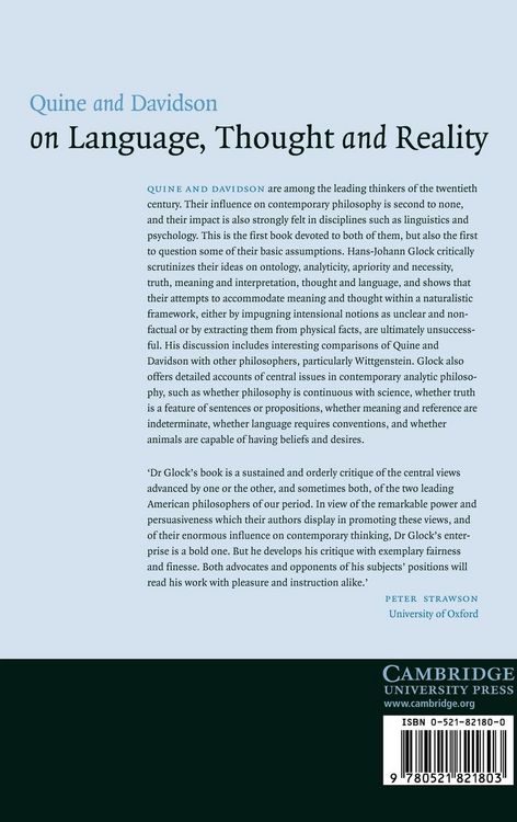 Produktbild: Quine and Davidson on Language, Thought and Reality