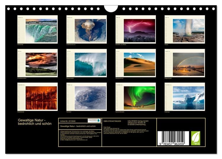Produktbild: Gewaltige Natur - bedrohlich und sch&ouml;n (Wandkalender 2026 DIN A4 quer), CALVENDO Monatskalender