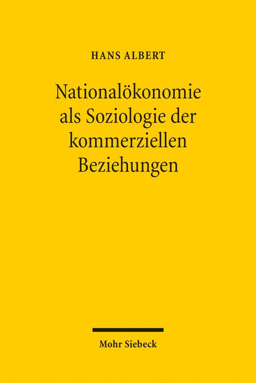 Produktbild: National&ouml;konomie als Soziologie der kommerziellen Beziehungen