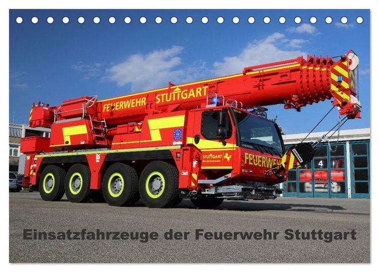 Produktbild: Einsatzfahrzeuge der Feuerwehr Stuttgart (Tischkalender 2026 DIN A5 quer), CALVENDO Monatskalender