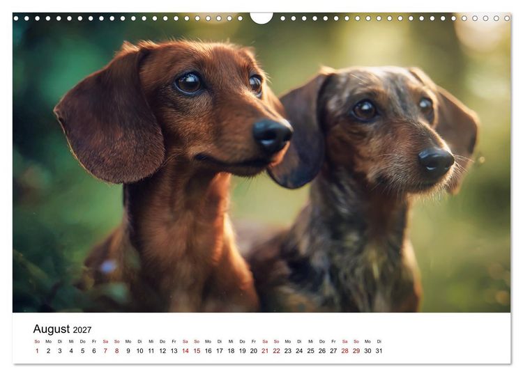 Produktbild: Herzensbrecher - Ein Jahr mit Dackeln (Wandkalender 2027 DIN A3 quer), CALVENDO Monatskalender