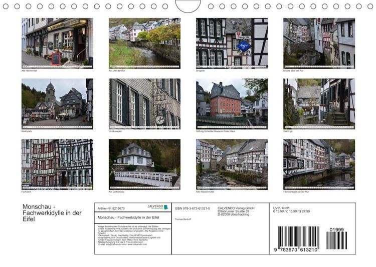 Produktbild: Monschau - Fachwerkidylle in der Eifel (Wandkalender 2022 DIN A4 quer)