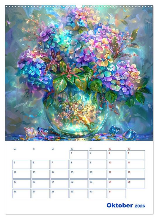 Produktbild: Blumenglanz (hochwertiger Premium Wandkalender 2026 DIN A2 hoch), Kunstdruck in Hochglanz