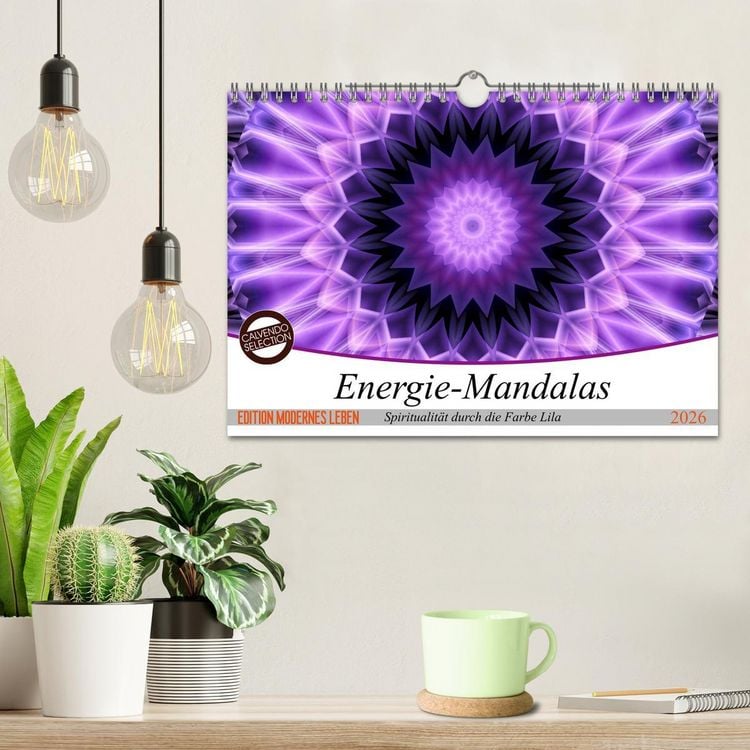 Produktbild: Energie - Mandalas, Spiritualit&auml;t durch die Farbe Lila (Wandkalender 2026 DIN A4 quer), CALVENDO Monatskalender