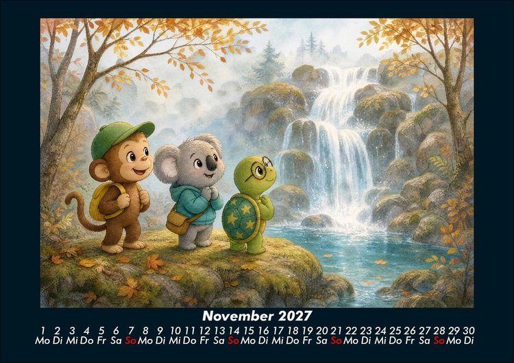 Produktbild: Wasserf&auml;lle der Fantasie mit Milo, Kiki & Taz 2027 Fotokalender DIN A5