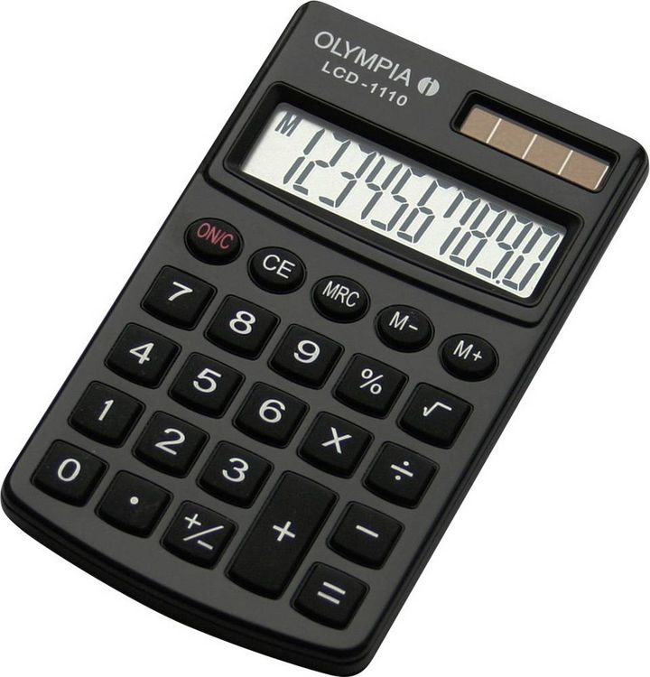 Produktbild: Olympia LCD 1110 Taschenrechner Schwarz Display (Stellen): 10 solarbetrieben, batteriebetrieben (B x H x T) 70 x 10 x 117 mm