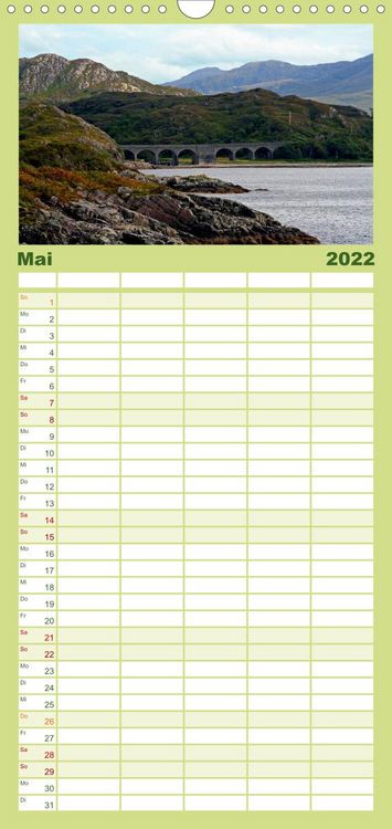 Produktbild: Familienplaner Western Highlands - Schottland (Wandkalender 2022 , 21 cm x 45 cm, hoch)