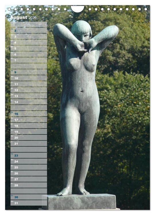 Produktbild: Skulpturen im Vigeland-Park Oslo (Wandkalender 2026 DIN A4 hoch), CALVENDO Monatskalender