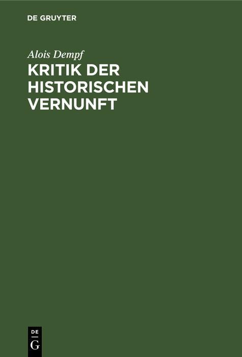 Produktbild: Kritik der historischen Vernunft