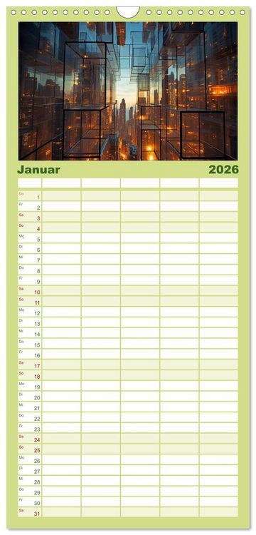 Produktbild: Familienplaner 2026 - Irrg&auml;rten und Labyrinthe mit 5 Spalten (Wandkalender, 21 x 45 cm) CALVENDO