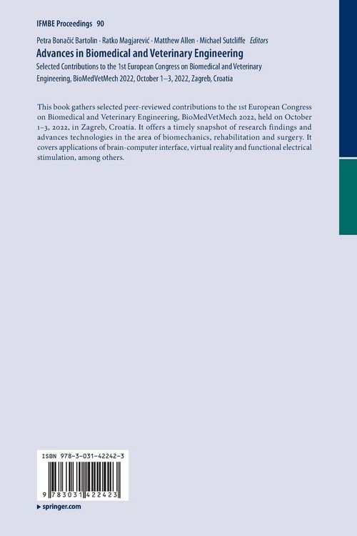 Produktbild: Advances in Biomedical and Veterinary Engineering