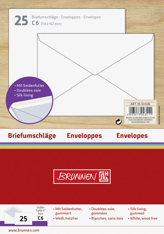 Produktbild: Brunnen Briefumschlag C6 gumm. ws