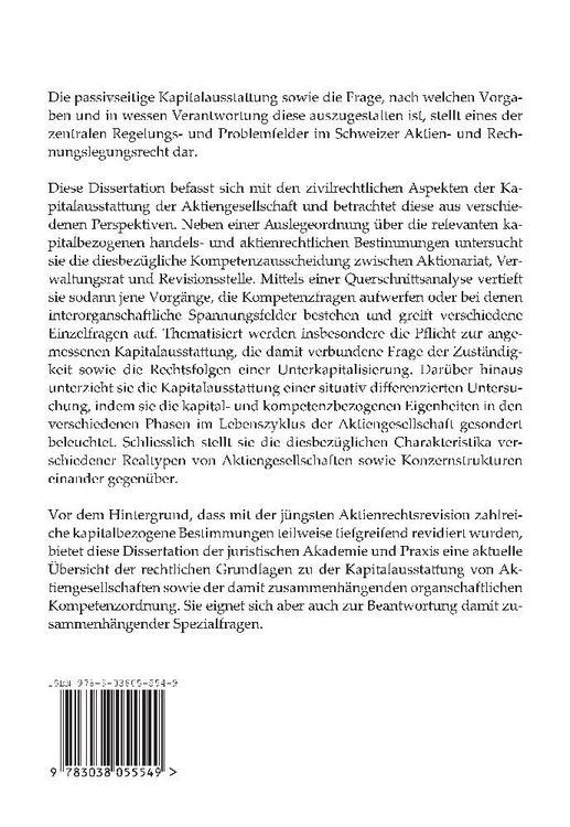Produktbild: Die Kapitalausstattung der Aktiengesellschaft im Kompetenzgef&uuml;ge ihrer Organe