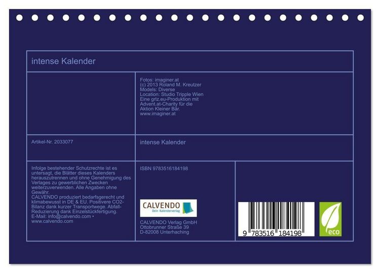 Produktbild: intense Kalender (Tischkalender 2026 DIN A5 quer), CALVENDO Monatskalender