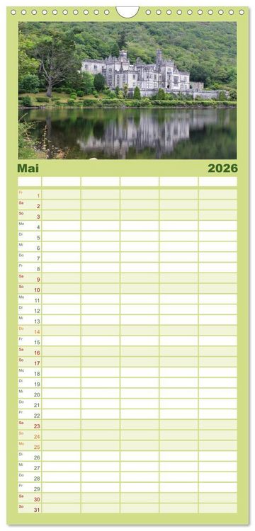 Produktbild: Familienplaner 2026 - Irland mit 5 Spalten (Wandkalender, 21 x 45 cm) CALVENDO