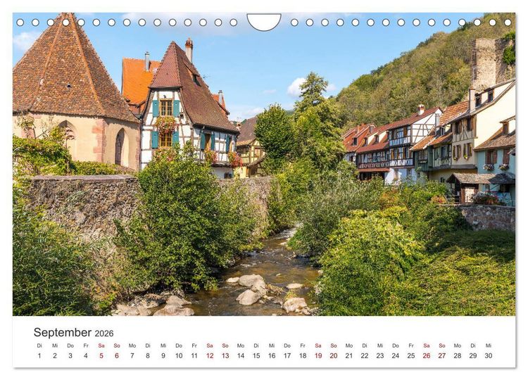 Produktbild: Els&auml;sser Weinstra&szlig;e, malerische D&ouml;rfer in idyllischer Landschaft (Wandkalender 2026 DIN A4 quer), CALVENDO Monatskalender