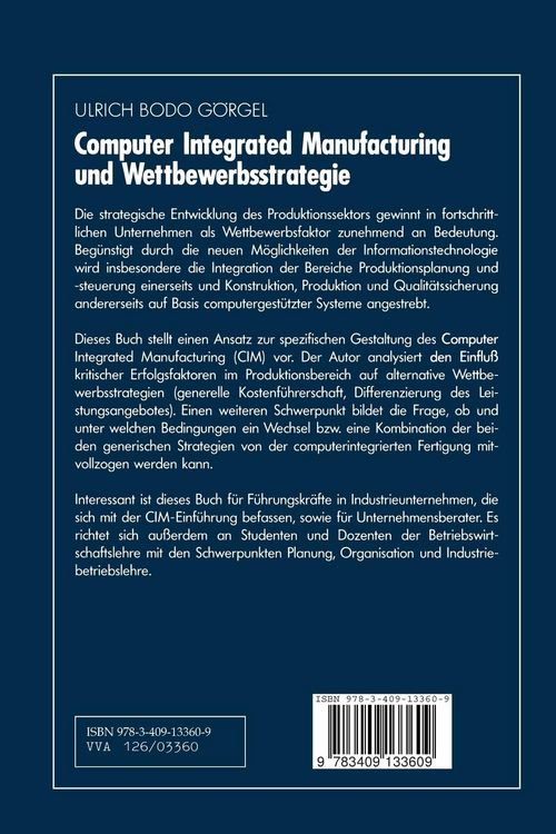 Produktbild: Computer Integrated Manufacturing und Wettbewerbsstrategie