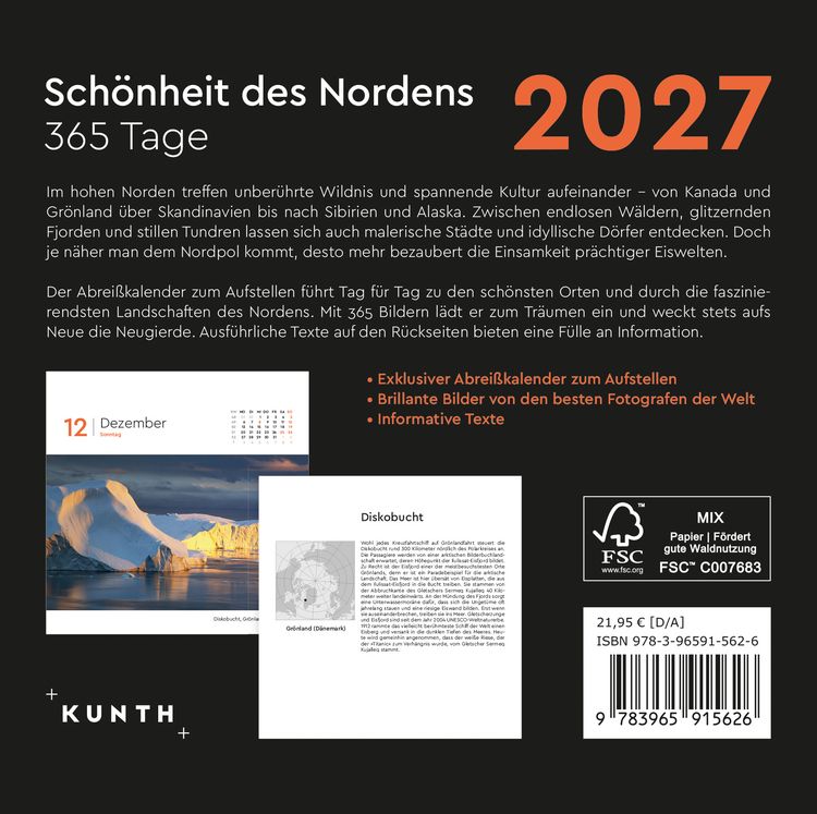 Produktbild: Sch&ouml;nheit des Nordens - KUNTH 365-Tage-Abrei&szlig;kalender 2027